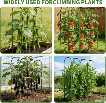 65" Tall Cucumber Trellis for Raised Bed, Metal-clad Plastic Coating U-Shape Garden Trellis Support for Climbing Plants, Plant Support for Vegetables Trellis,Vine Outdoor (49 * 16 * 65in(L*W*H))