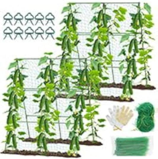 55" H x 36" W Cucumber Trellis for Raised Bed Garden, Cucumber Trelli for Climbing Plants Outdoor，A-Frame Vegetable Grow Supports, Tomato Plant Support for Tomato Squash Zucchini (1PC)