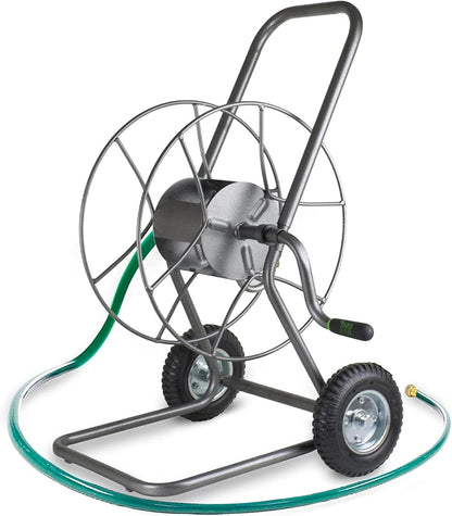 Hose Cart, Metal Hose Caddy, 2 Wheels, 200 Feet