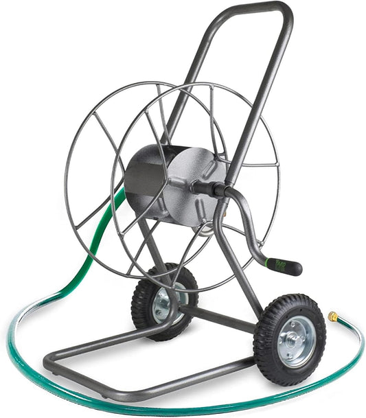 Hose Cart, Metal Hose Caddy, 2 Wheels, 200 Feet