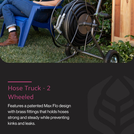 Hose Cart, Metal Hose Caddy, 2 Wheels, 200 Feet