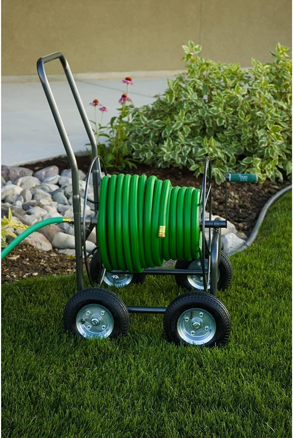 Hose Cart, Metal Hose Caddy, 2 Wheels, 200 Feet