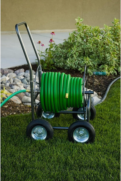 Hose Cart, Metal Hose Caddy, 2 Wheels, 200 Feet