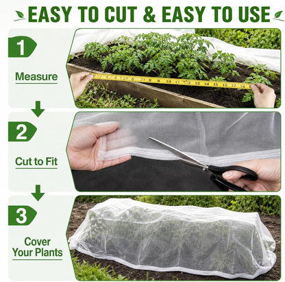 Garden Netting 10 x 5 FT - 60 Mesh Plant Cover for Raised Beds