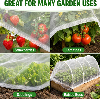 Garden Netting 10 x 5 FT - 60 Mesh Plant Cover for Raised Beds