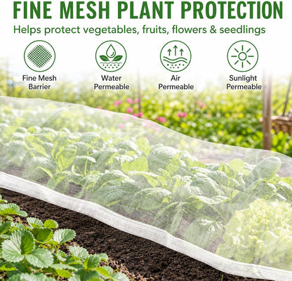 Garden Netting 10 x 5 FT - 60 Mesh Plant Cover for Raised Beds