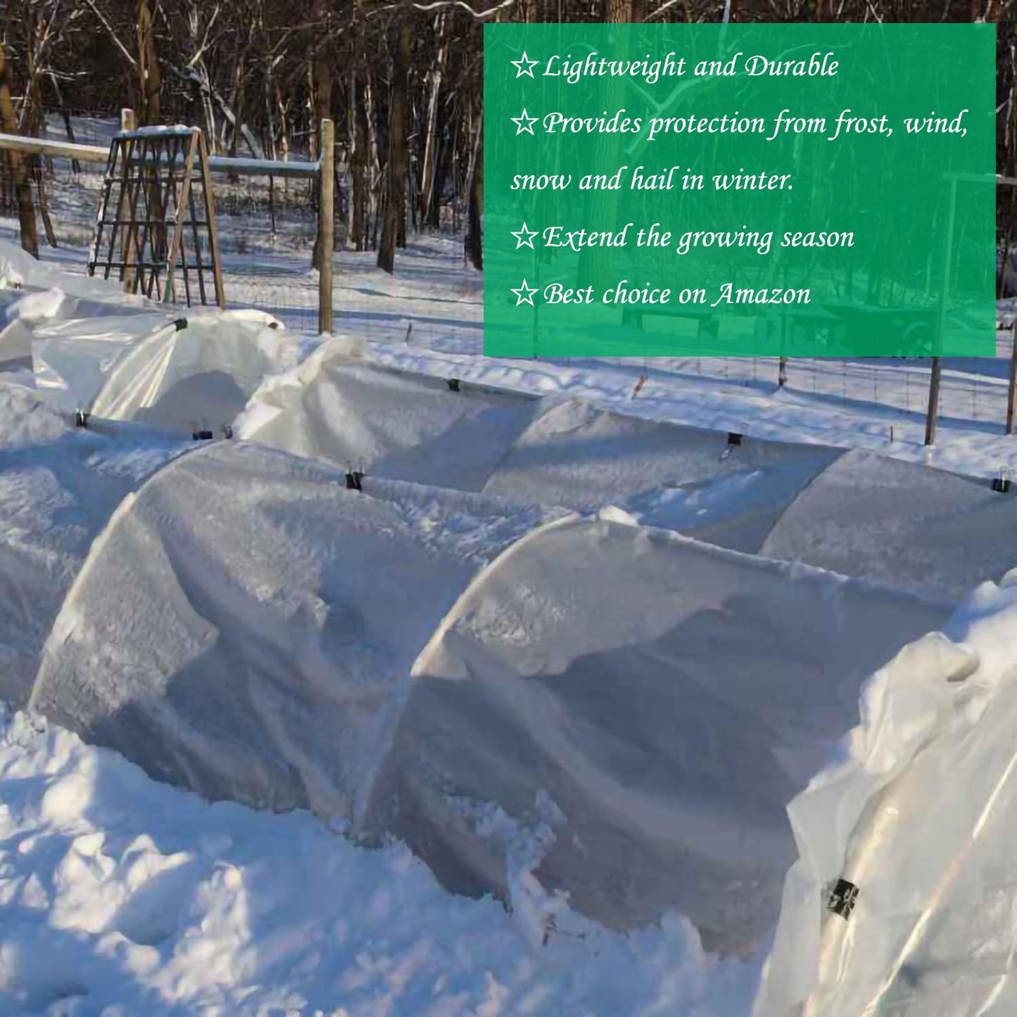 Plant Covers Freeze Protection 10 Ft x 33 Ft 1.1oz Frost Cloth Plant Freeze Protection, Floating Row Cover Frost Blanket for Outdoor Plants Winter Garden Covers for Vegetables