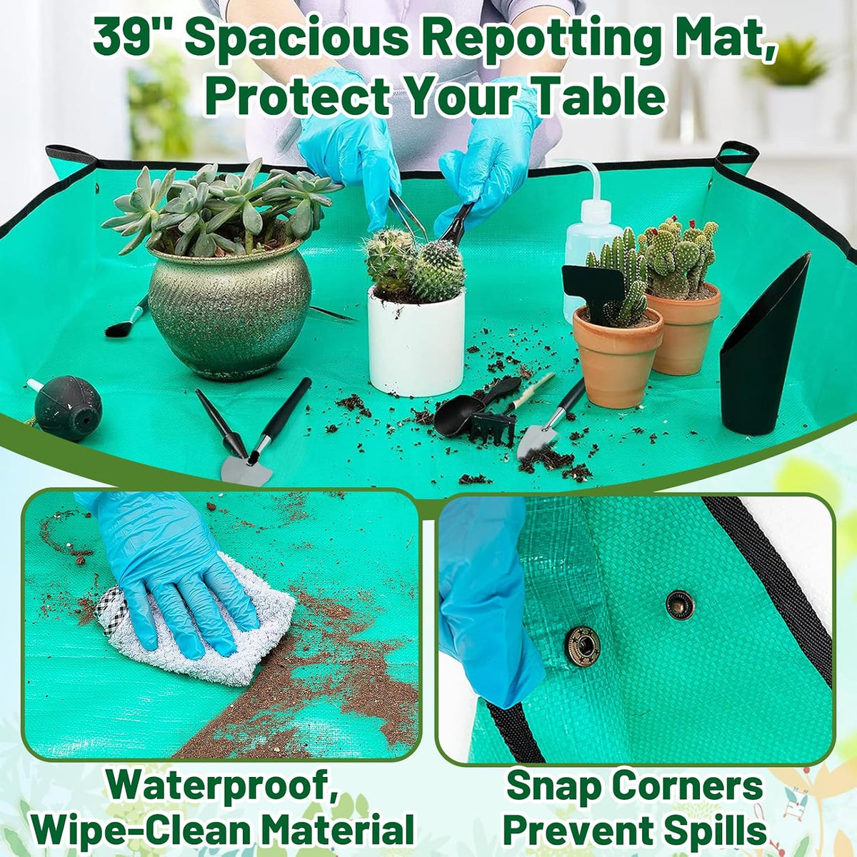 44pcs Small Gardening Tools Gifts for Women Beginners, Green