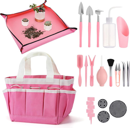 44pcs Small Gardening Tools Gifts for Women Beginners, Green