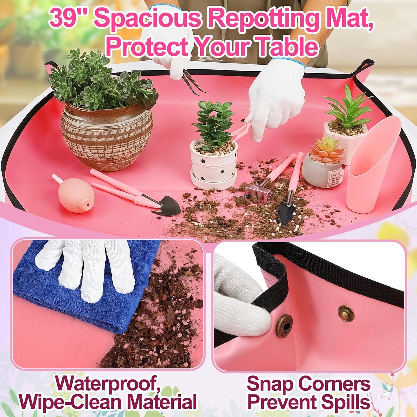 44pcs Small Gardening Tools Gifts for Women Beginners, Green