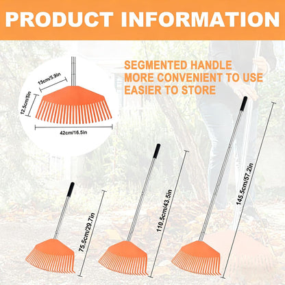 Leaf Rake with 16.5‑inch Plastic Head