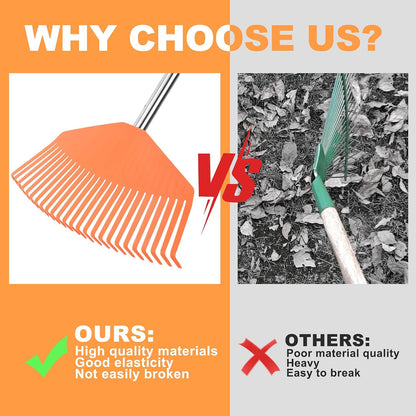 Leaf Rake with 16.5‑inch Plastic Head