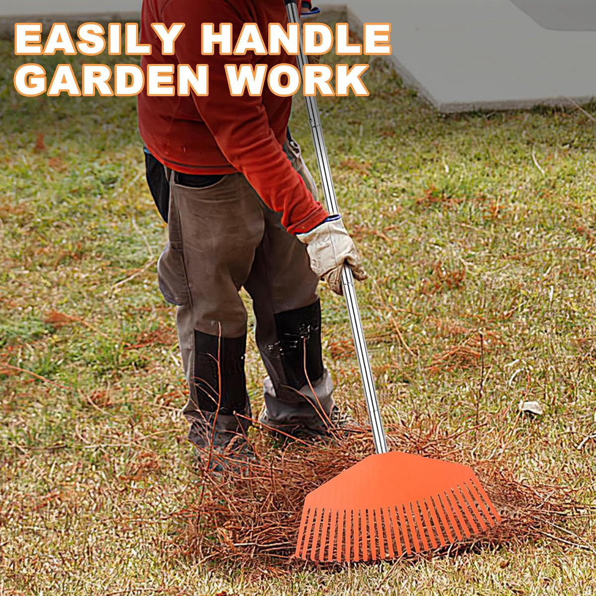 Leaf Rake with 16.5‑inch Plastic Head