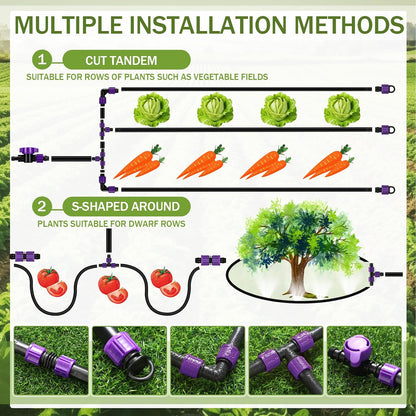 500' 5/8 Inch Drip Tape Irrigation Tubing Kit 16 Mil 6" Spacing Garden Hose Watering Tube Line Automatic Equipment for Garden Irrigation System Farms, Landscape, Lawn