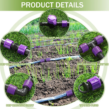500' 5/8 Inch Drip Tape Irrigation Tubing Kit 16 Mil 6" Spacing Garden Hose Watering Tube Line Automatic Equipment for Garden Irrigation System Farms, Landscape, Lawn