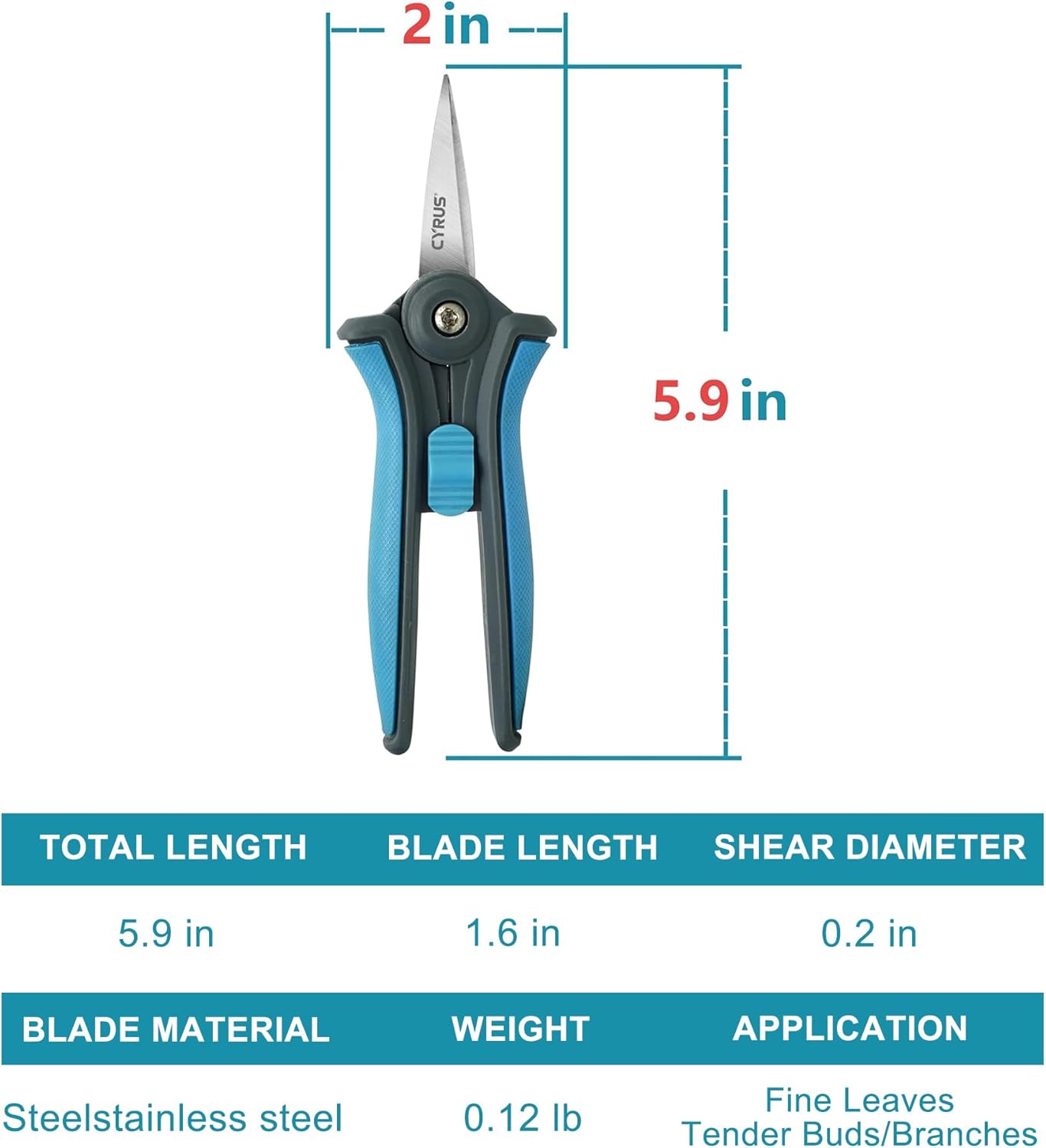 6 Inch Micro Tip Pruning Snips Stainless Steel Floral Bonsai Shears
