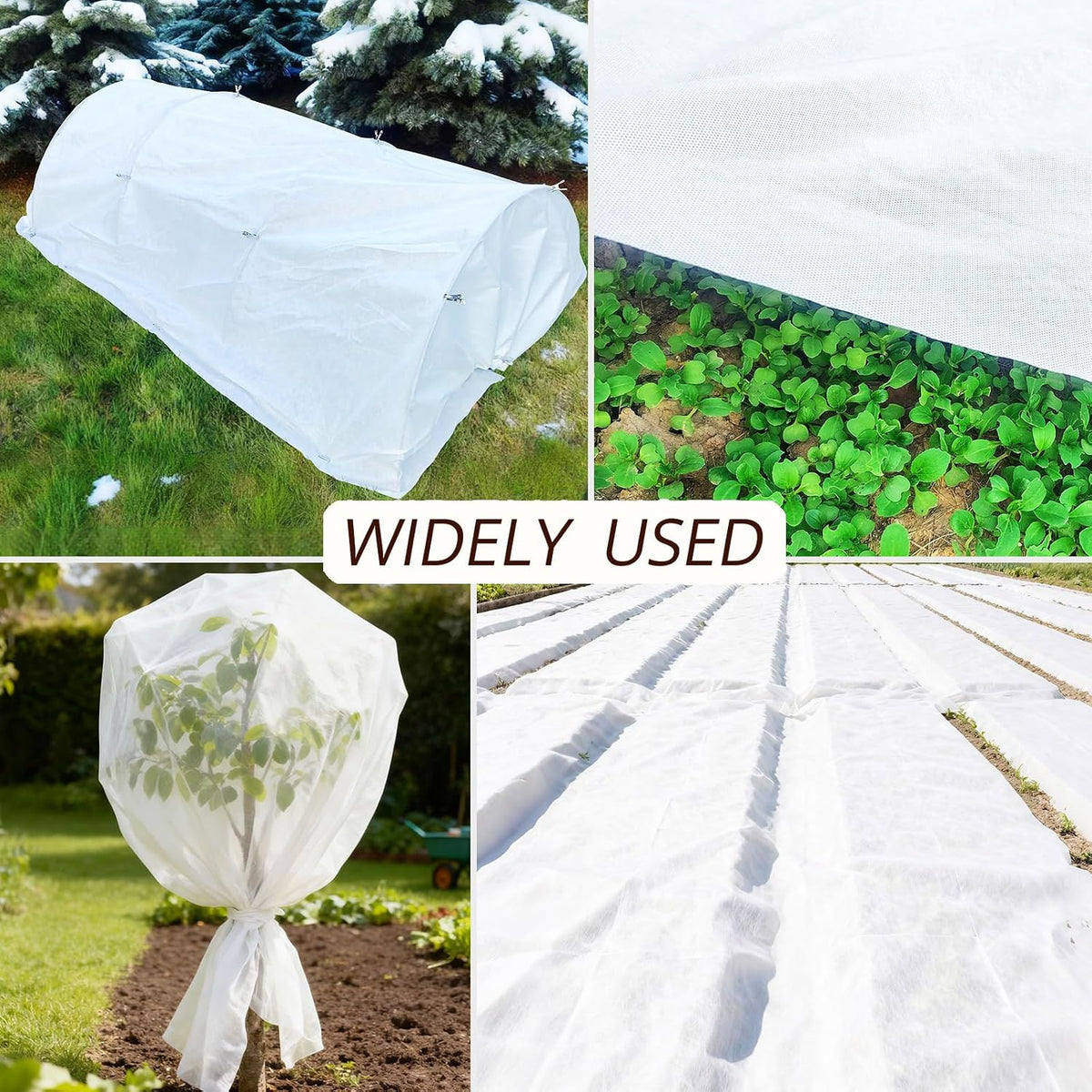 5.2Ft x 20ft Frost Protection Plant Cover – 1.2 oz/yd² Garden Freeze Blanket with Clips & Ground Stakes for Outdoor Winter Plant Protection, Reusable Floating Row Cover for Garden Vegetables