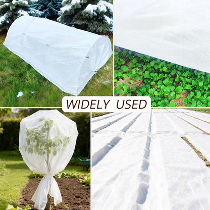 5.2Ft x 20ft Frost Protection Plant Cover – 1.2 oz/yd² Garden Freeze Blanket with Clips & Ground Stakes for Outdoor Winter Plant Protection, Reusable Floating Row Cover for Garden Vegetables