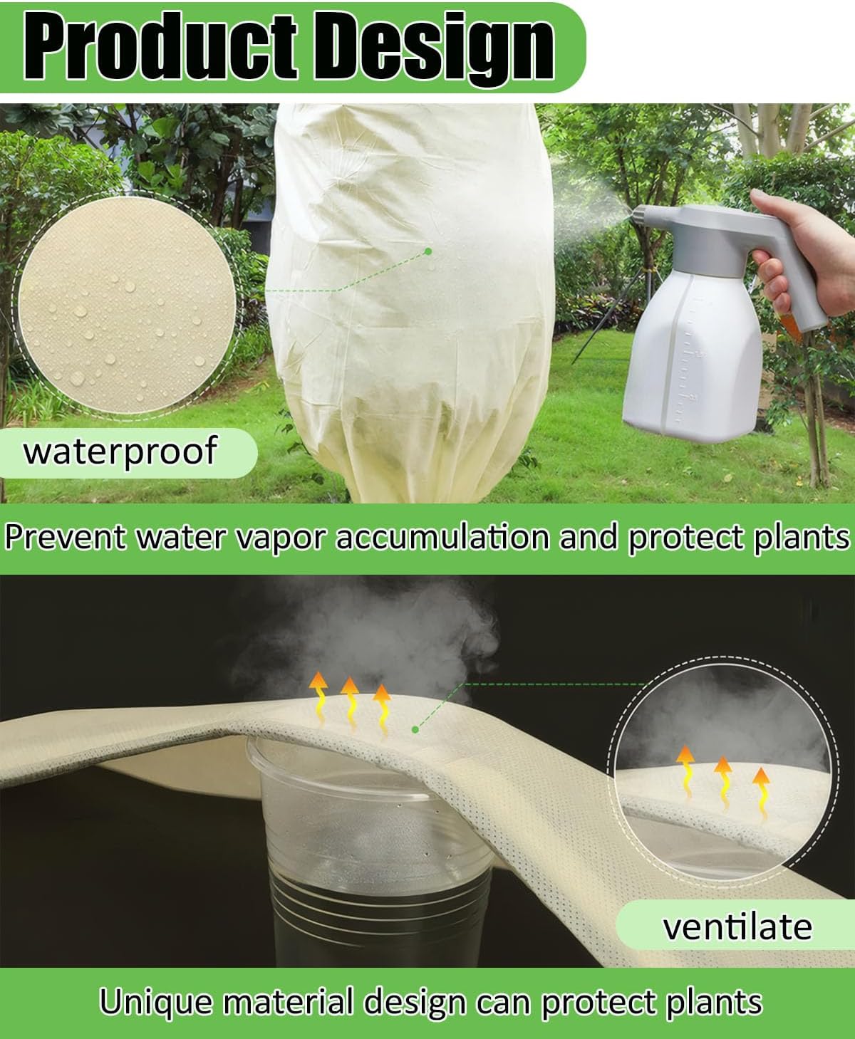 Plant Covers Freeze Protection, (31.5"x47.3") with Drawstring Plant Covers, Heavy Duty 2.82 oz/yd² Frost Blankets for Patio Winterizing Shrubs Trees (3 Pack