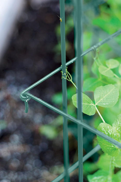 Sturdy Expandable Tall Pea Trellis for Climbing Plants | Multi-Use Heavy Duty Outdoor Garden Peas, Tomato, Cucumber Steel Plant Support | 9'-8" L x 37" H - Green