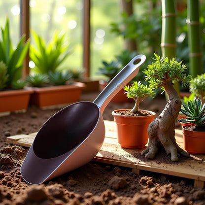 Coffee Color Bonsai Soil Scoops, Plastic Garden Soil Scoops, Potted Plant Succulent Planting Tool Gifts Garden Tool