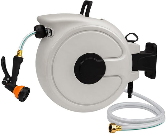 Retractable Garden Hose Reel 100 ft, Auto Rewind