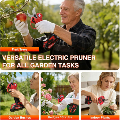 Electric Pruning Shears, Upgraded 2.1" Cutting Garden Shears with LCD Display, Brushless Motor Cordless Power Pruner with 2.0 Ah*2 Batteries for Garden Tree Pruner Branch