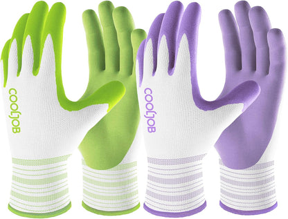 6 Pairs Gardening Gloves for Women, Breathable Rubber Coated, M
