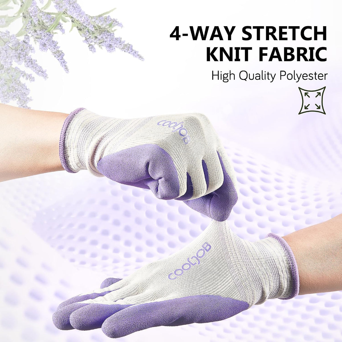 6 Pairs Gardening Gloves for Women, Breathable Rubber Coated, M