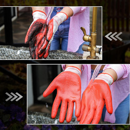 6 Pairs Gardening Gloves for Women, Breathable Rubber Coated, M