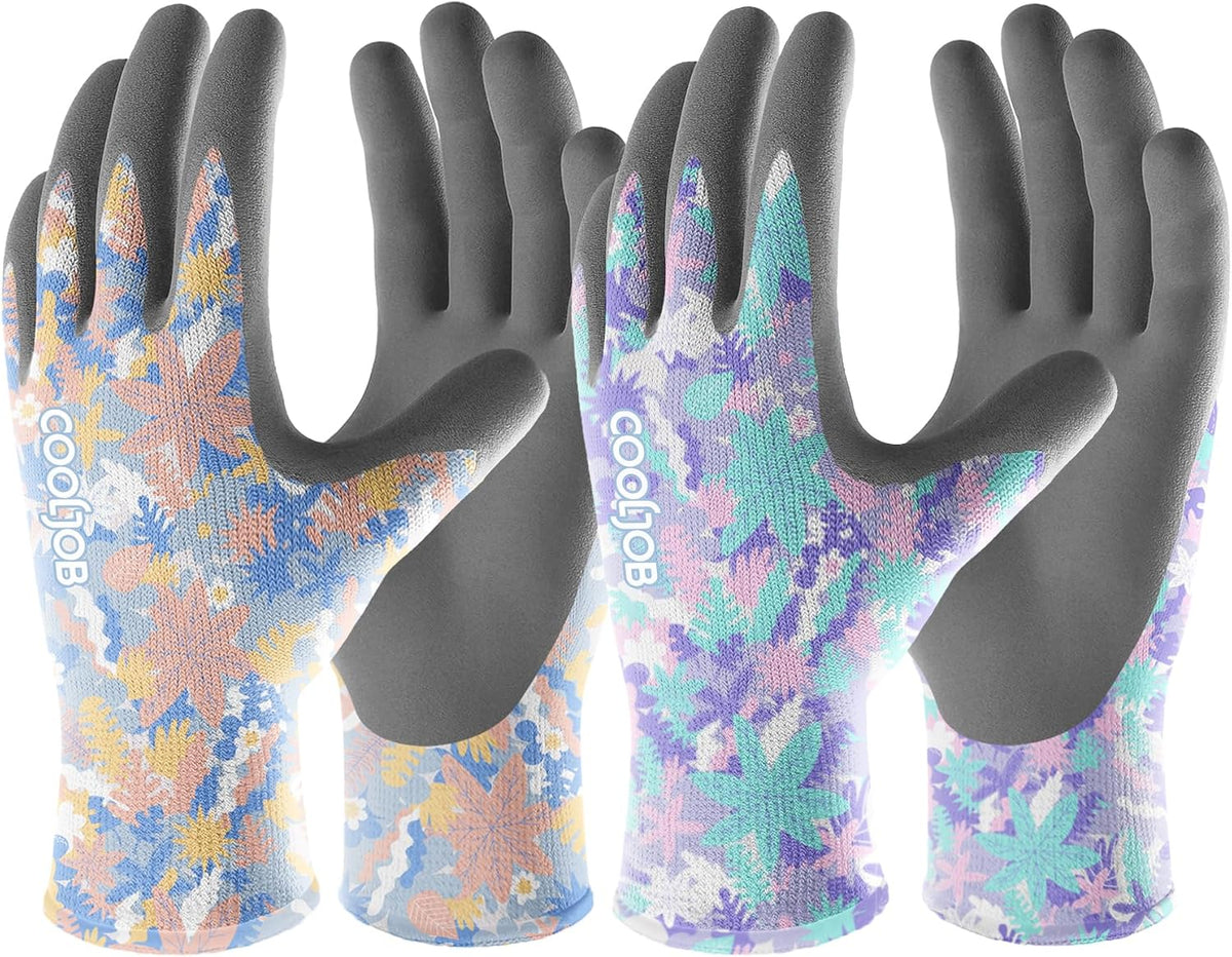 6 Pairs Gardening Gloves for Women, Breathable Rubber Coated, M