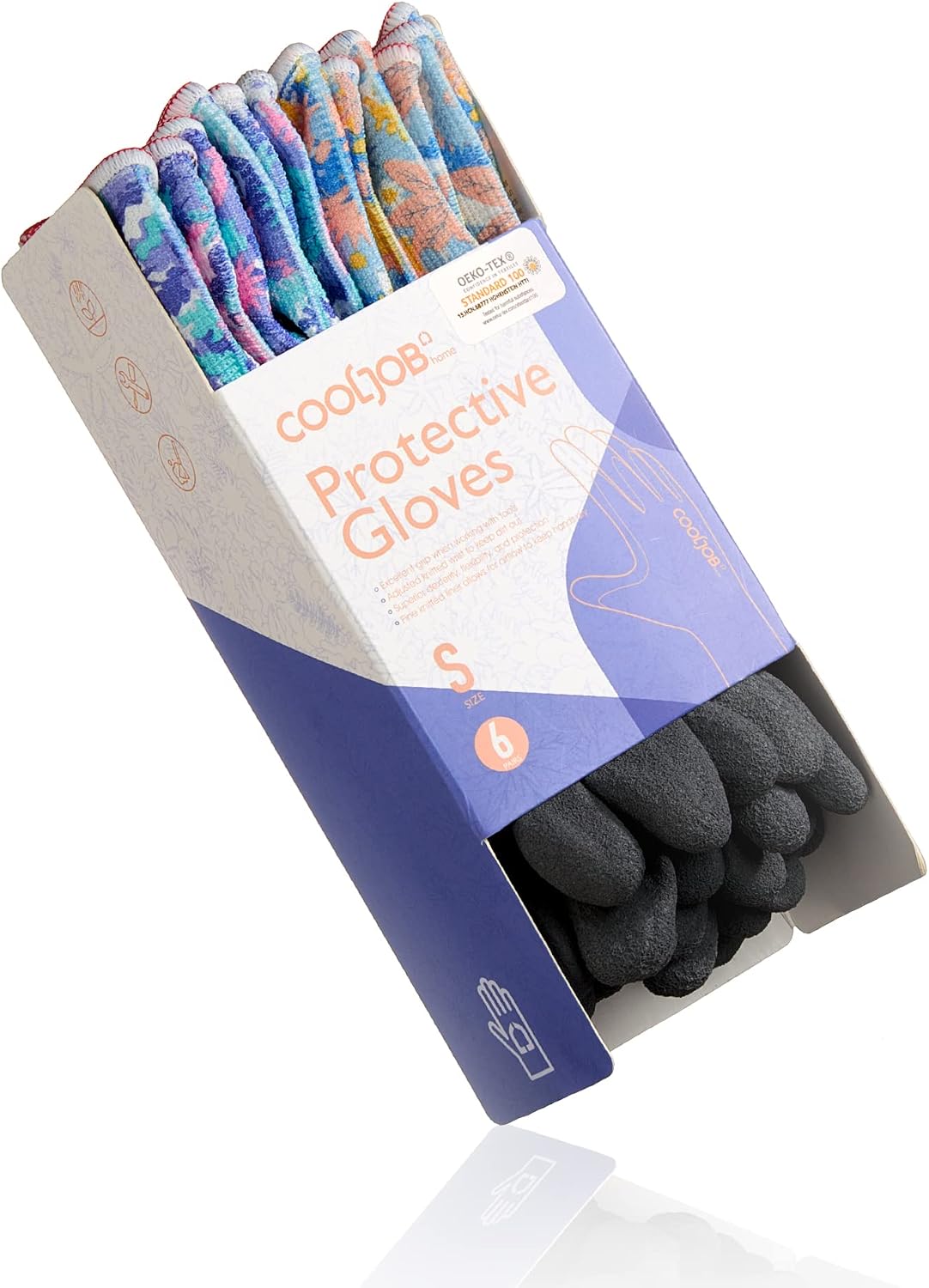 6 Pairs Gardening Gloves for Women, Breathable Rubber Coated, M