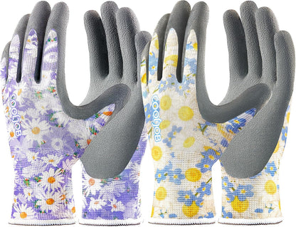 6 Pairs Gardening Gloves for Women, Breathable Rubber Coated, M