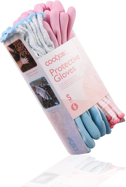 6 Pairs Gardening Gloves for Women, Breathable Rubber Coated, M