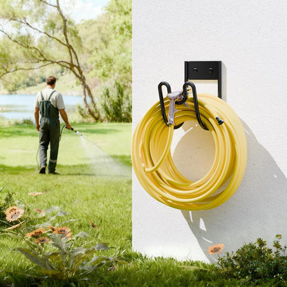 Garden Hose Holder Wall Mount - Water Hose Hanger Heavy Duty Hose Rack for Extension Cords Vacuum Hose