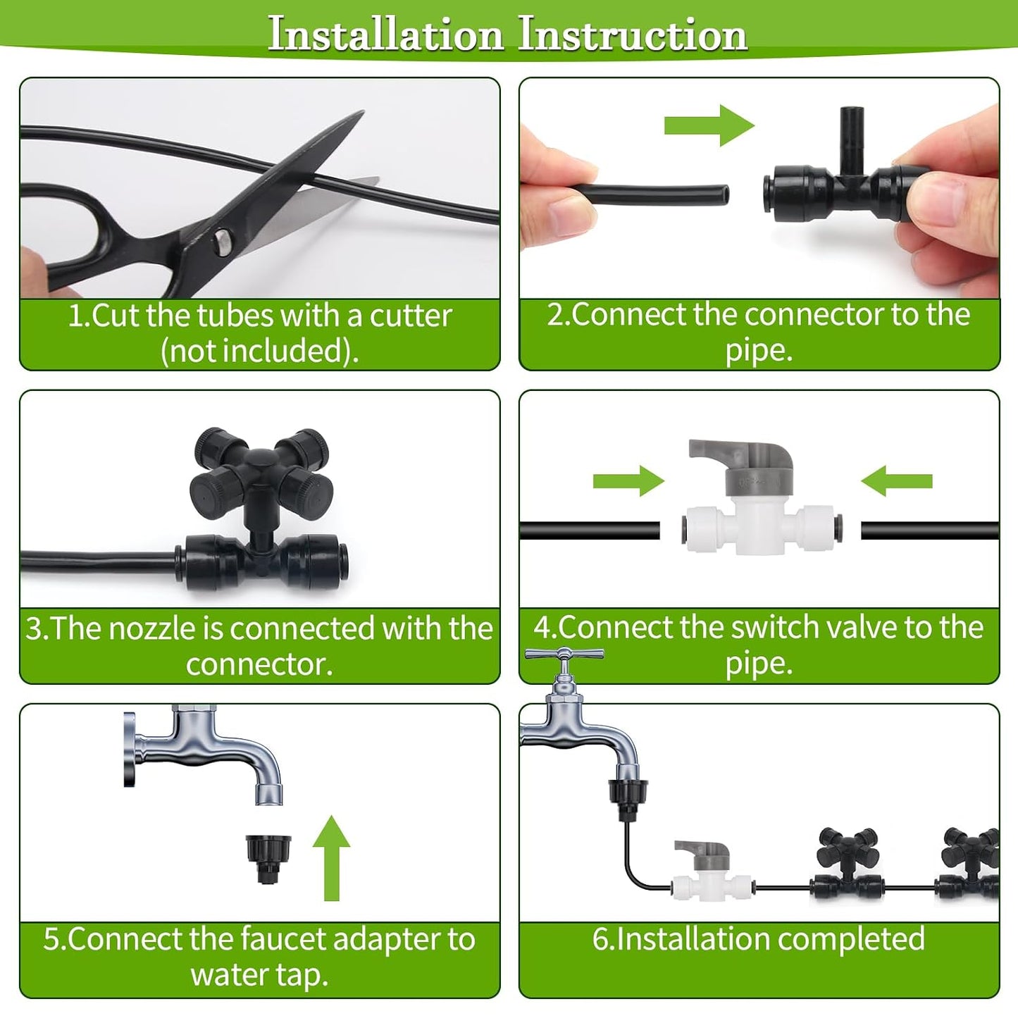 50FT Drip Irrigation System Kit, Garden Watering System