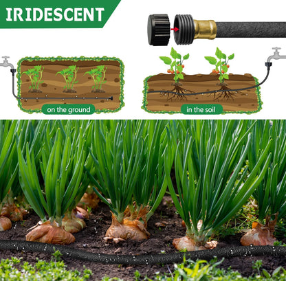 4-Pack Soaker Hose for Garden 10 Ft, Short Soaker Hoses 40 Ft, Rubber Garden Hose for Watering, Heavy Duty Drip Irrigation Hoses System (10 feet 4-Pack)