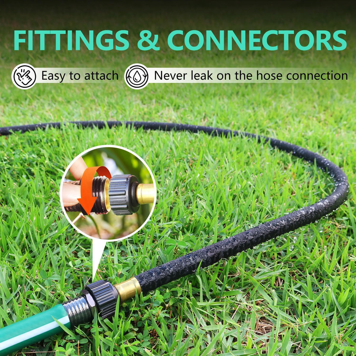 4-Pack Soaker Hose for Garden 10 Ft, Short Soaker Hoses 40 Ft, Rubber Garden Hose for Watering, Heavy Duty Drip Irrigation Hoses System (10 feet 4-Pack)