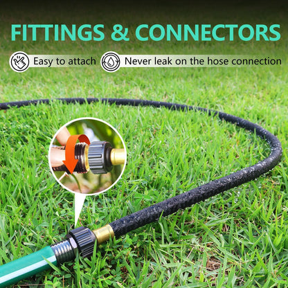 4-Pack Soaker Hose for Garden 10 Ft, Short Soaker Hoses 40 Ft, Rubber Garden Hose for Watering, Heavy Duty Drip Irrigation Hoses System (10 feet 4-Pack)