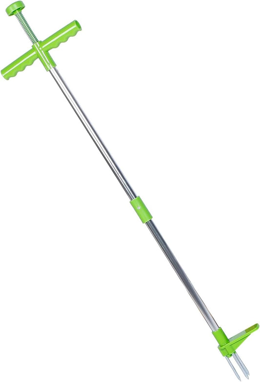Weed Puller Tool, Stand-Up Weed Remover 3 Claws Aluminum Grass Manual Weeder 38.98in Long Handle with Foot Pedal, Quick-Release Weed for Easy Weeding