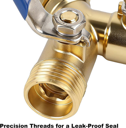 Triumpeek 2-Way Garden Hose Splitter, Solid Brass Y Connector