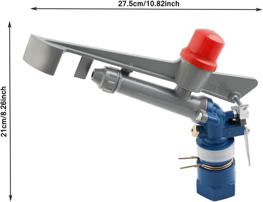 360 Degree Adjustable Sprinkler Gun 2Pcs, Large-Scale Industrial Sprinkler Irrigation Spray Gun Impact Spray for Farms Orchards Tea Gardens Forestry Wheat 1 Inch