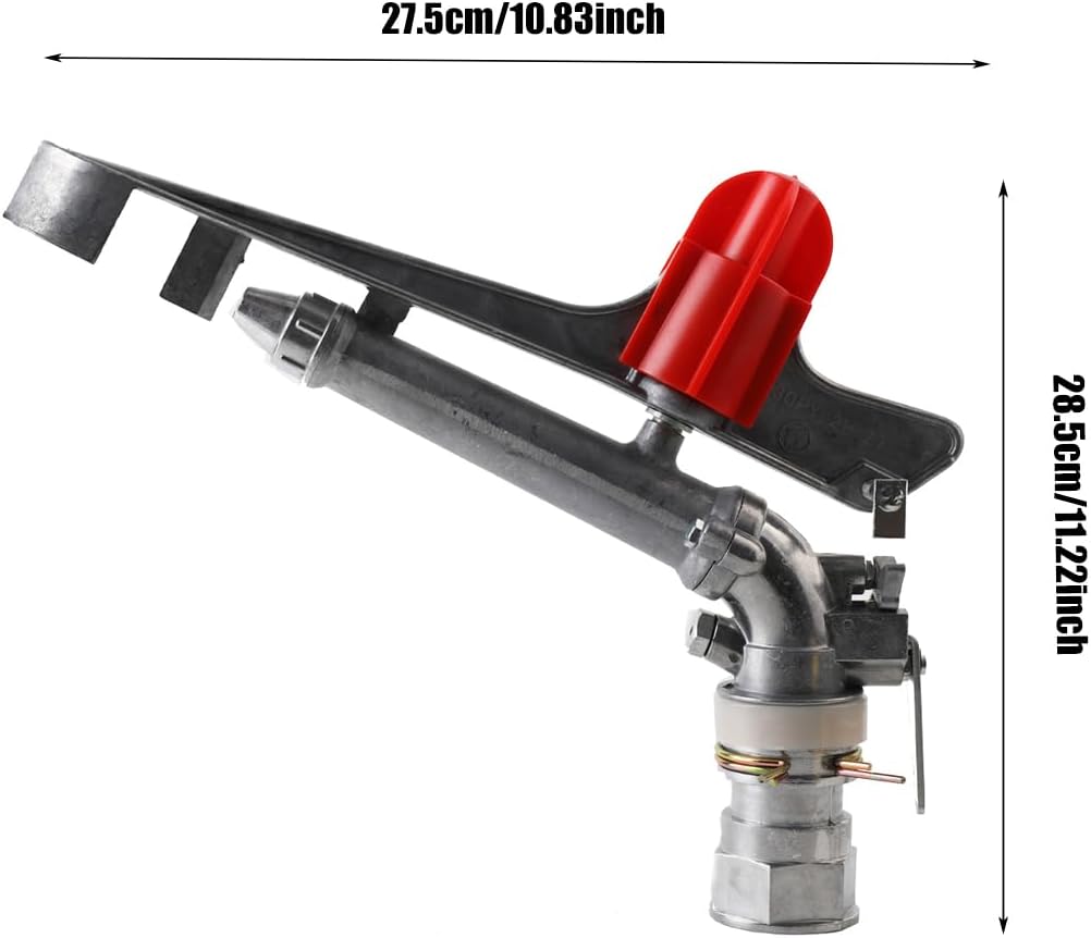 360 Degree Adjustable Sprinkler Gun 2Pcs, Large-Scale Industrial Sprinkler Irrigation Spray Gun Impact Spray for Farms Orchards Tea Gardens Forestry Wheat 1 Inch