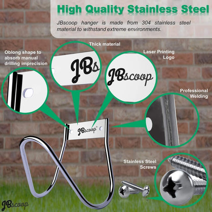 Garden Hose Holder Stainless Steel Small Wall Mount Garden Hose Hook, Ideal for Water, Air, Hydraulic Hose, Ropes, Extension Cords Heavy Duty & Rust Proof Large Set of 2