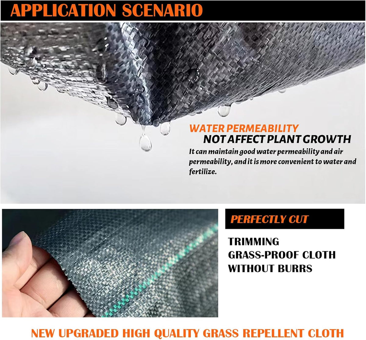 3Size Weed Barrier Landscape Fabric Heavy Duty Woven Ground Cover Weed Cloth Geotextile Fabric Driveway Fabric (3x50FT)
