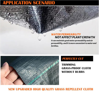 3Size Weed Barrier Landscape Fabric Heavy Duty Woven Ground Cover Weed Cloth Geotextile Fabric Driveway Fabric (3x50FT)