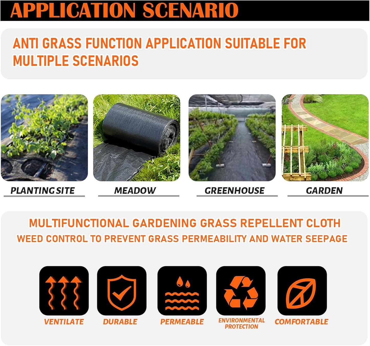 3Size Weed Barrier Landscape Fabric Heavy Duty Woven Ground Cover Weed Cloth Geotextile Fabric Driveway Fabric (3x50FT)