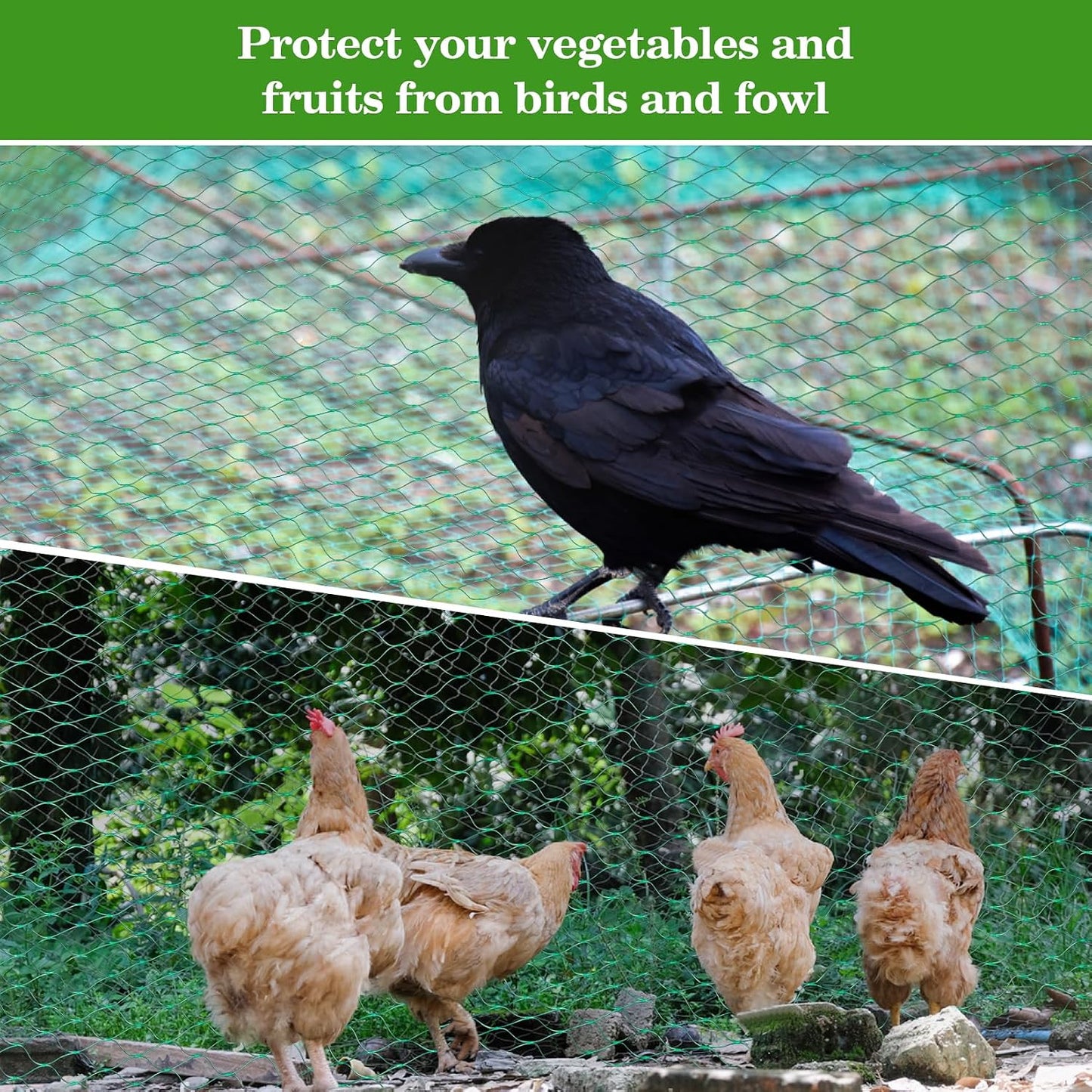 Bird Netting for Garden 13x33ft - Mesh Net for Garden Protection