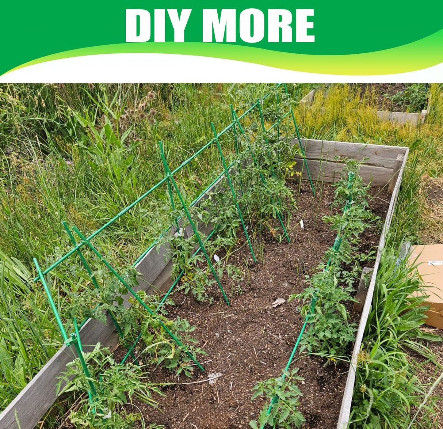 Garden Stakes 30Pack, DIY Tall Plant Support Stakes of 4Ft,5Ft,6Ft,7Ft, Fiberglass Plant Stake for Indoor & Outdoor Plants, Tomato Vegetable Stakes for Garden