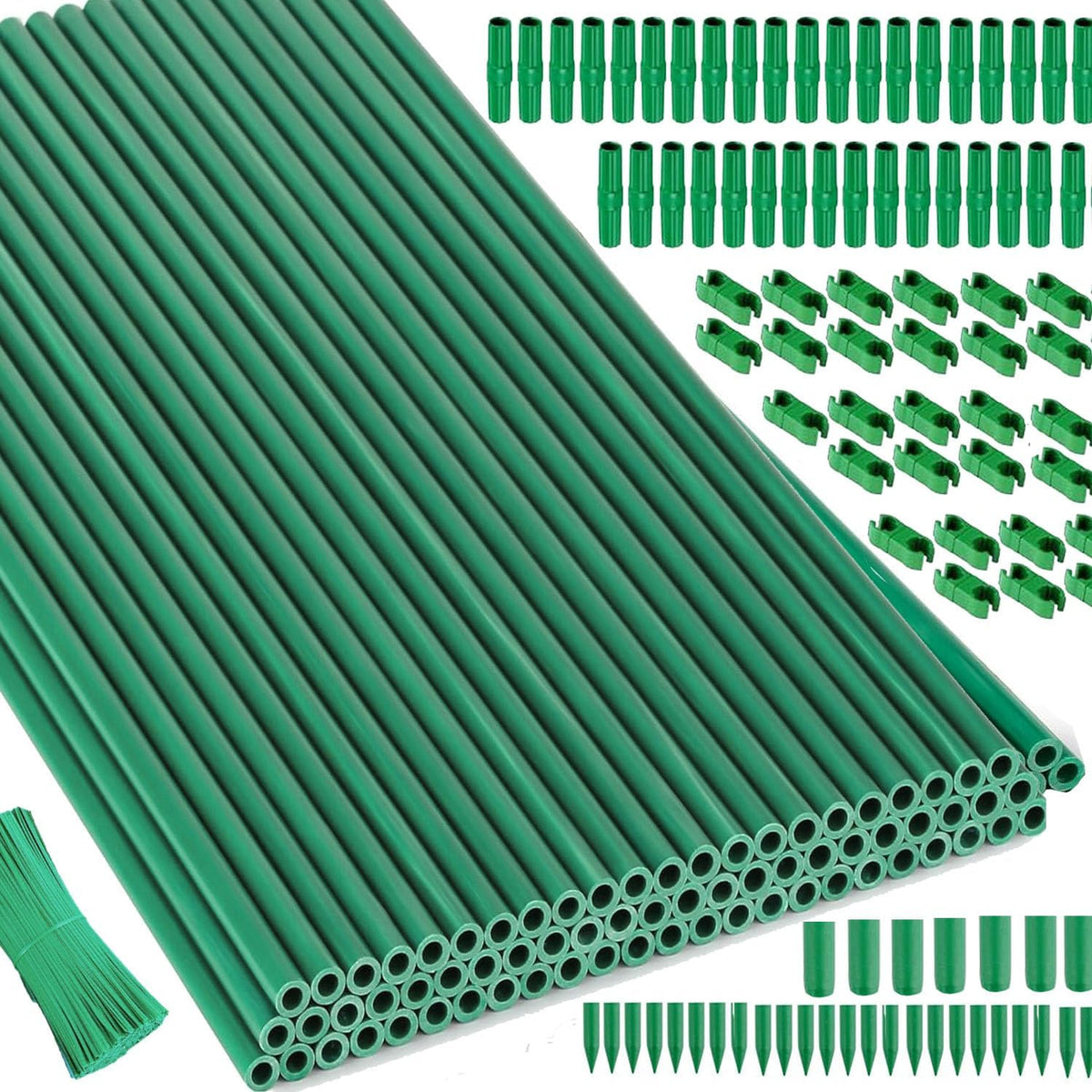 Garden Stakes 30Pack, DIY Tall Plant Support Stakes of 4Ft,5Ft,6Ft,7Ft, Fiberglass Plant Stake for Indoor & Outdoor Plants, Tomato Vegetable Stakes for Garden